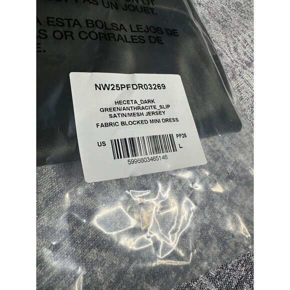 Nanushka Heceta Mesh Jersey & Slip Satin Fabric Blocked Mini Dress - Picture 10 of 12